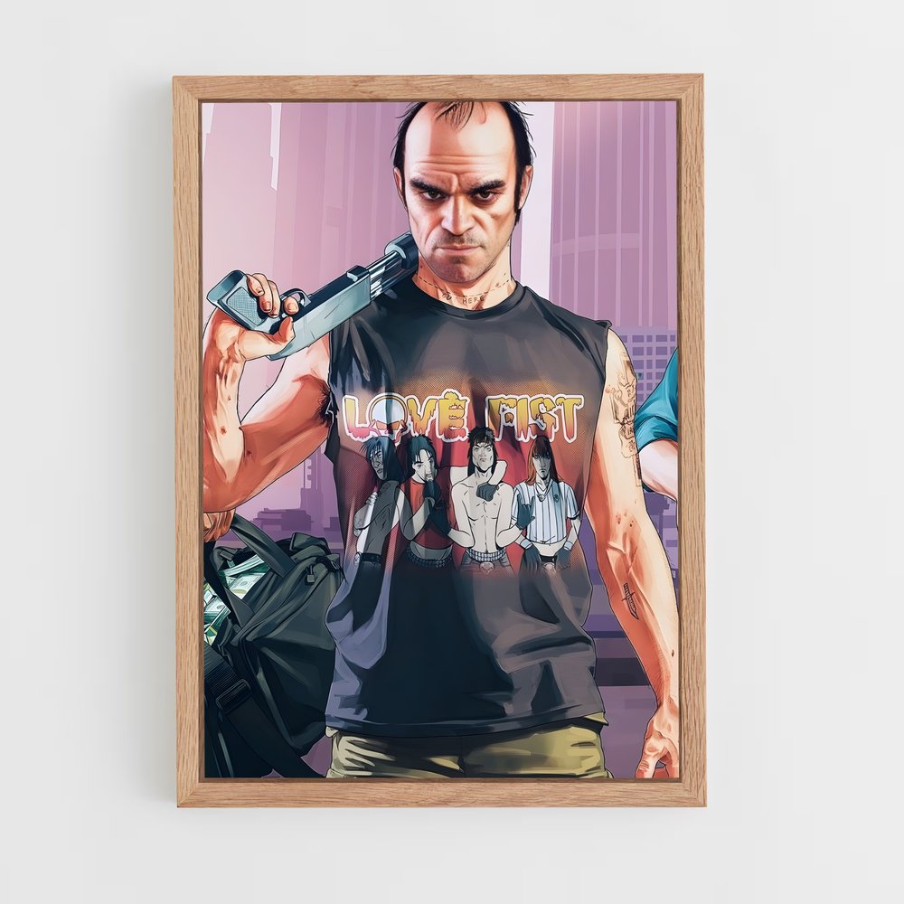 Poster Des Échos de Chaos – affiche GTA V (vue 4)